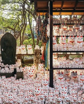 Ngôi đền Gotokuji – Xứ sở của hàng nghìn tượng mèo ở Nhật Bản Những bức tượng mèo vẫy tay vô cùng độc đáo