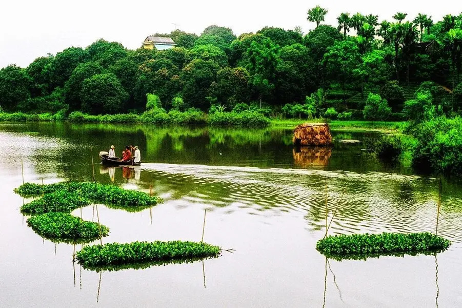 Trải nghiệm chèo thuyền và săn hoàng hôn tại khu du lịch Đầm Ao Châu
