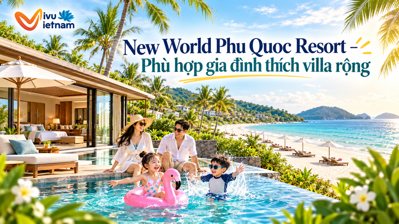 New World Phu Quoc Resort – Phù hợp gia đình thích villa rộng